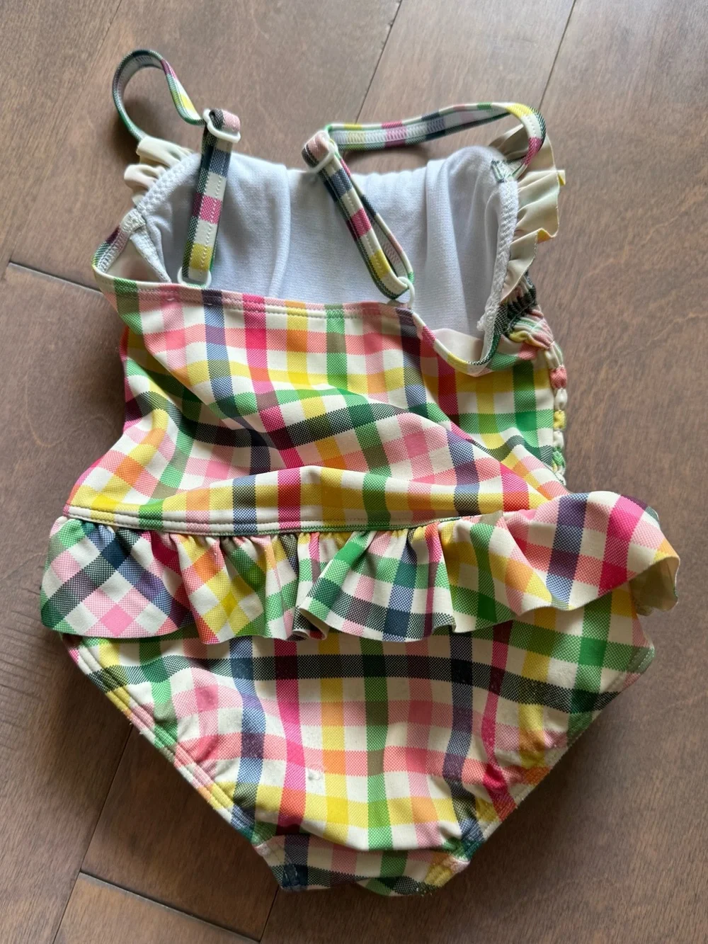 Mini Boden Girls’ Multicolor Plaid One Piece Swimsuit